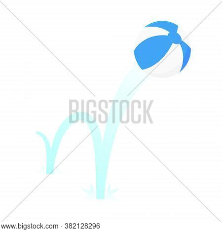 Bouncing Beach Ball Flat Style Design Vector Illustration Icon Sign Isolated On White Background. Re