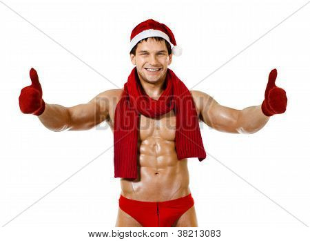 Seksowny mężczyzna Santa Claus