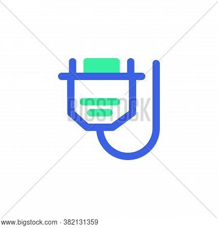 Vga Cable Line Icon. Linear Style Sign For Mobile Concept And Web Design. Vga Plug Outline Vector Ic