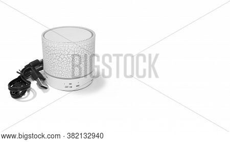 Modern Bluetooth Speaker, Mini Bluetooth Speaker. Mini Portable Speaker Isolated On White Background