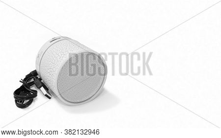 Modern Bluetooth Speaker, Mini Bluetooth Speaker. Mini Portable Speaker Isolated On White Background
