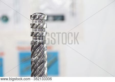 Screw Press Spare Part For Plastic Injection  Procerss As Industrial Background