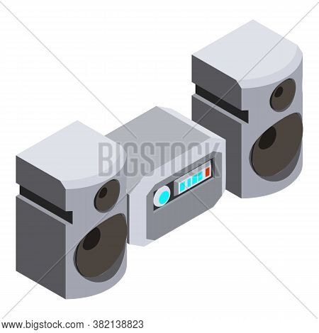 Modern Stereo System Icon. Isometric Of Modern Stereo System Vector Icon For Web Design Isolated On 