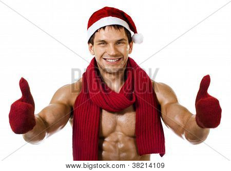 Seksowny mężczyzna Santa Claus