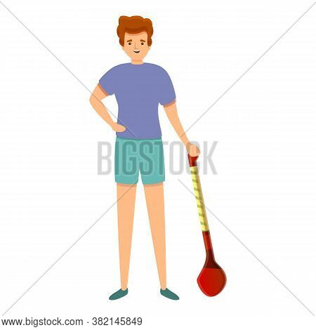 Hurling Player Icon. Cartoon Of Hurling Player Vector Icon For Web Design Isolated On White Backgrou
