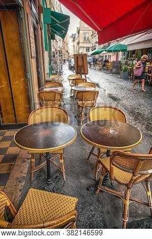 Typical outdoor cafe in Paris