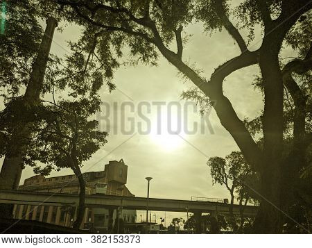 Gasometer Plant Among Trees In The Late Afternoon In Porto Alegre Rs Brazil