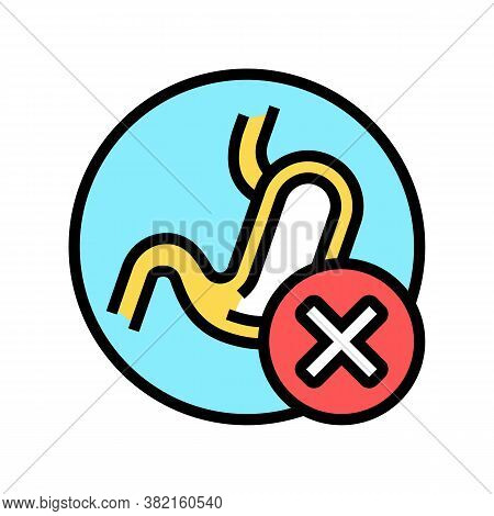 Food Indigestion Stomach Problem Color Icon Vector. Food Indigestion Stomach Problem Sign. Isolated 