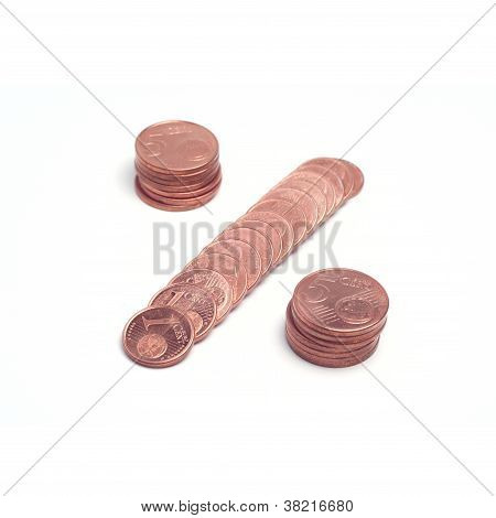 Signo de porcentaje, monedas de Euro