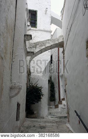 Ostuni, Italy - October 6, 2010: The Famous Old Town Of Ostuni Also Called The White City
