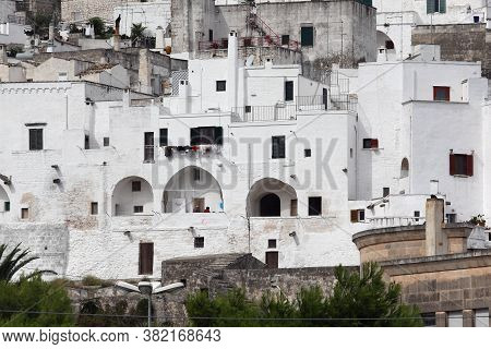 Ostuni, Italy - October 6, 2010: The Famous Old Town Of Ostuni Also Called The White City