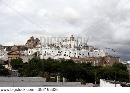 Ostuni, Italy - October 6, 2010: The Famous Old Town Of Ostuni Also Called The White City