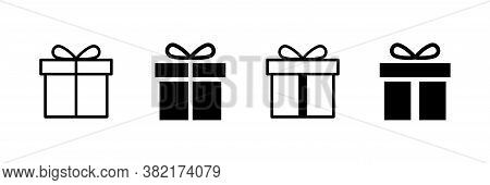 Present Gift Box Icon. Vector Isolated Elements. Christmas Gift Icon Illustration Vector Symbol. Sur