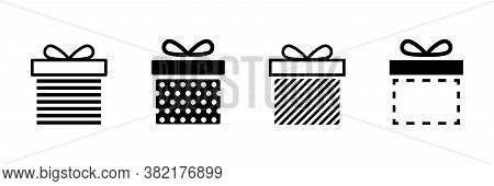 Present Gift Box Icon. Vector Isolated Elements. Christmas Gift Icon Dotted Illustration Vector Symb