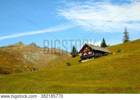 Beautiful Small Wooden House On A Mountainside