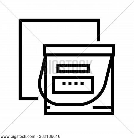Insulation Material Container Line Icon Vector. Insulation Material Container Sign. Isolated Contour