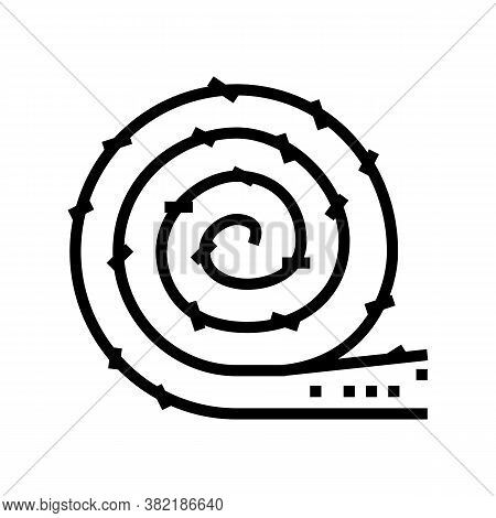 Insulation Building Material Roll Line Icon Vector. Insulation Building Material Roll Sign. Isolated