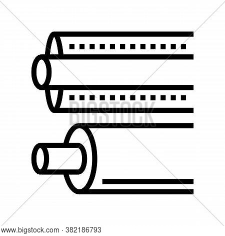Insulation Material Roll Line Icon Vector. Insulation Material Roll Sign. Isolated Contour Symbol Bl