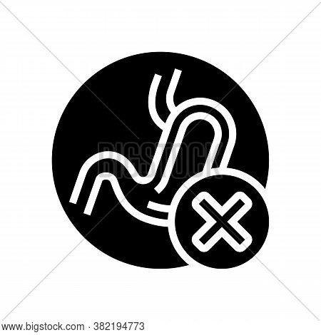 Food Indigestion Stomach Problem Glyph Icon Vector. Food Indigestion Stomach Problem Sign. Isolated 