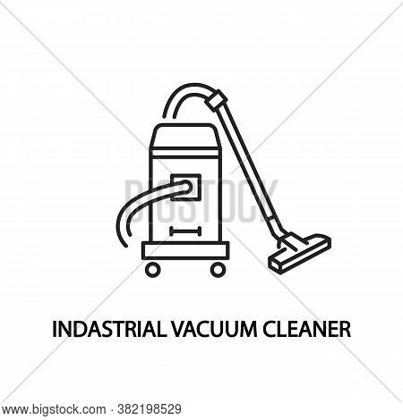 Indastrial Vacuum Cleaner Line Flat Icon. Cleaning After Renovation Symbol