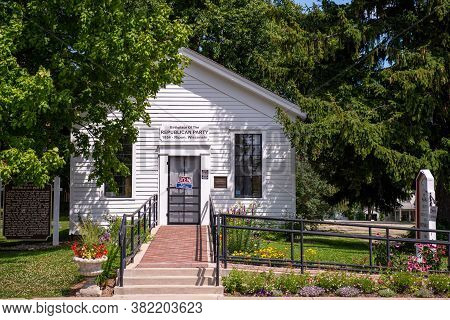 Ripon, Wi - 25 July 2020:  The Republican Schoolhouse, Also Known As Little White Schoolhouse Or Bir