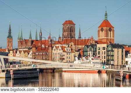 Gdansk old town cityscape at sunrise, Poland