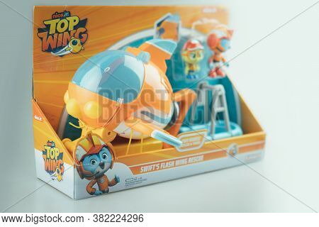 Samut Prakan, Thailand - August 25, 2020 : Cute Toy Of Top Wing Swift's Flash Wing Rescue In Set Sui