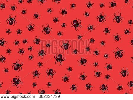 Halloween Spider Pattern. Seamless Spiders Background. Halloween Pattern.