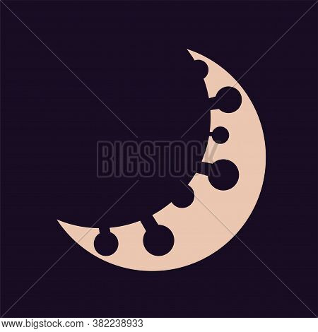 Coronavirus On The Background Of The Moon. The Covid-19 Pandemic Has Swept The World. Abstract Vecto