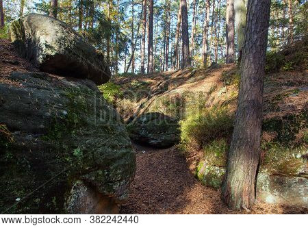 Mastale Rockies Or Toulovcovy Mastale Rock City Near Prosec Town, Sandstone Rockies In Czech Republi