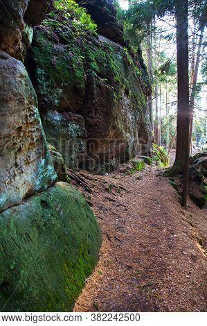 Mastale Rockies Or Toulovcovy Mastale Rock City Near Prosec Town, Sandstone Rockies In Czech Republi