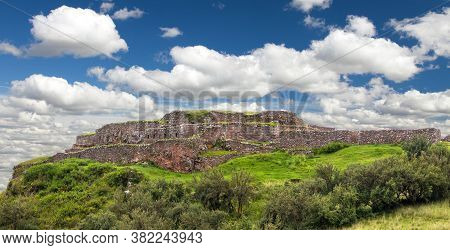 View Of Puka Pukara Or Puca Pucara, Inca Ruins In Cusco Or Cuzco Town, Peru