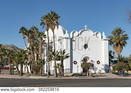 Historic Catholic Church In Ajo, Arizona, Usa