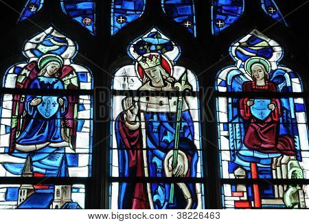 Frankrike, målat glasfönster i Poissy Collegiate Church