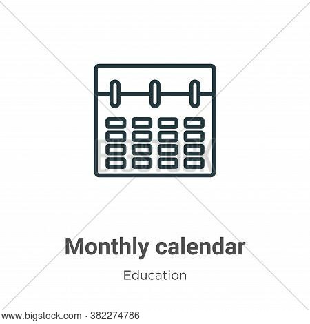 Monthly Calendar Icon Vector & Photo (Free Trial) | Bigstock