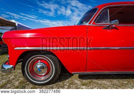 Savannah, Ga / Usa - April 21, 2018: 1953 Chevrolet 210 Sedan At A Car Show In Savannah, Georgia.