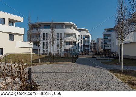 New Residential Buildings In The Riedberg District, Frankfurt Am Main, Germany