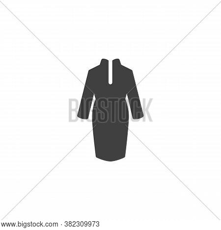 Tight Dress With Long Sleeve Vector Icon. Filled Flat Sign For Mobile Concept And Web Design. Busine
