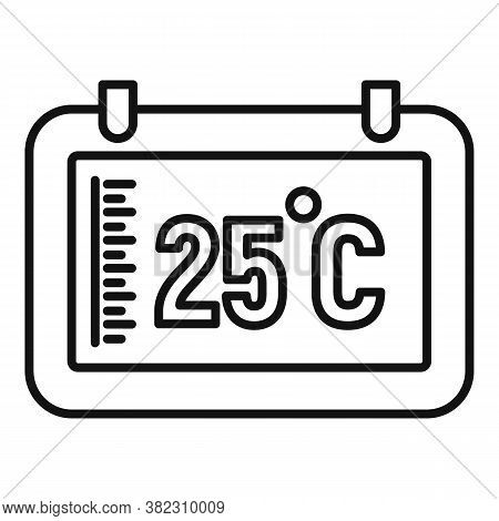 Digital Tablet Temperature Control Icon. Outline Digital Tablet Temperature Control Vector Icon For 