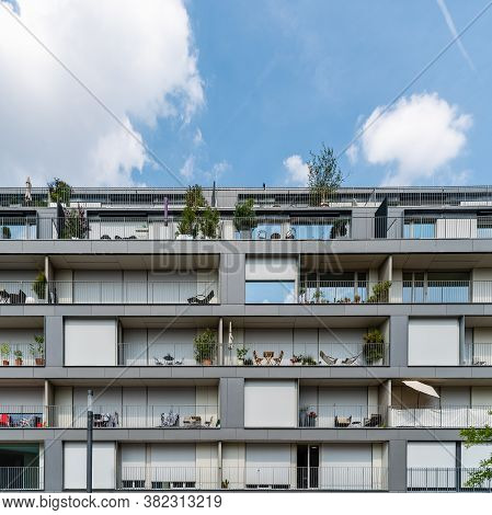 Berlin, Germany - July 29, 2019: Modern Residential Buildings In Berlin Mitte