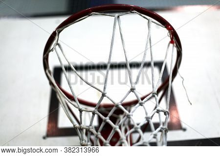 Basketball Ring With A Net For Playing Basketball Indoors