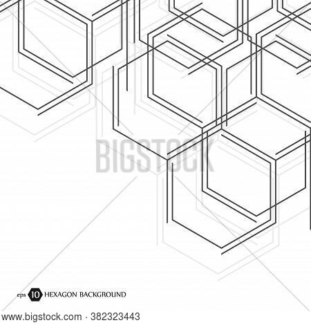 Abstract Molecule Background. Hexagonal Chemistry Pattern. Molecular Scientific Research. Compositio