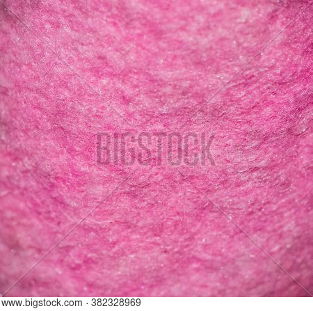 Extreme Close Up Of A Pink Kitchen Rag