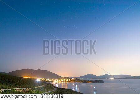 Starry Night Over Porto Conte Bay. Sardinia, Italy