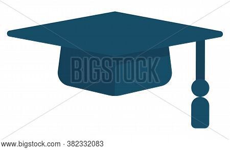 Square Academical Or Graduate Cap. Item Of Academic Dress Consisting Of Horizontal Square Board With