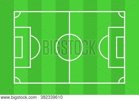 Green Football Field Template. Sports Soccer Field Vector Background. Vector Illustration Eps 10.