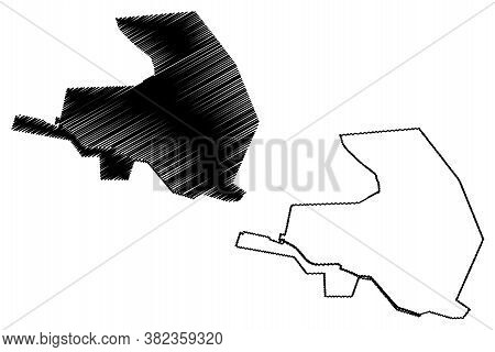 Castries City (saint Lucia Island, Iyonola, Hewanorra) Map Vector Illustration, Scribble Sketch City
