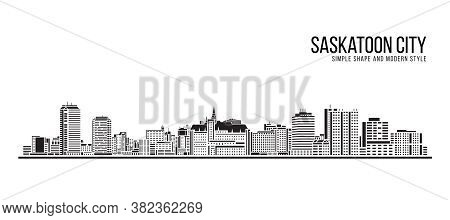 Cityscape Building Abstract Simple Shape And Modern Style Art Vector Design -  Saskatoon City