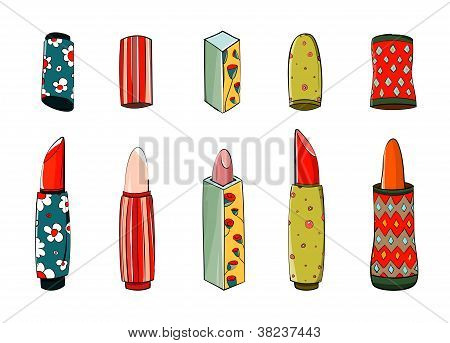 Lippenstift set bunte Zeichnung