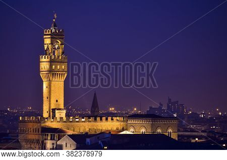 Beautifull Shoot Of Florence From Michelangelo's Square By Night